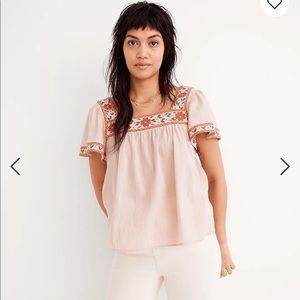 Madewell Embroidered Square-neck Top